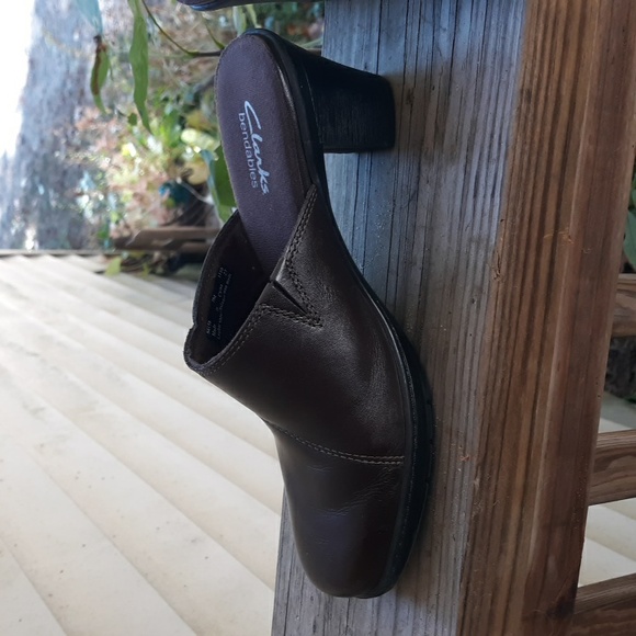 Clarks shoes bendables mules brown size 7 - Picture 3 of 6